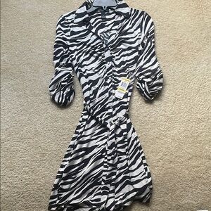 INC International Concepts Black and White Animal Print Dress